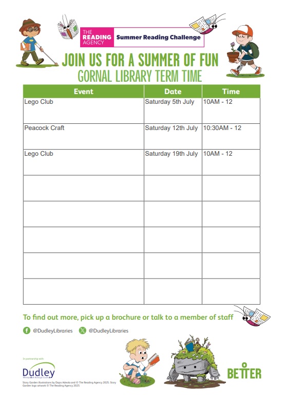 Gornal Library - Summer Crafts Saturdays in July